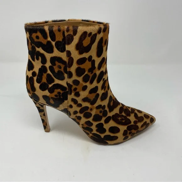 EUC Joie Lina Leopard Calf Hair Booties 38.5 - Picture 1 of 7